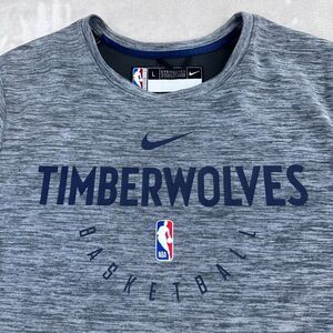 MINNESOTA TIMBERWOLVES Nike Sweatshirt Mens L Grey ON-COURT Crewneck Pullover